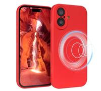 EAZY CASE - Custodia in silicone magnetica per iPhone 17, custodia in silicone rosso morbido antiurto magnetico, custodia protettiva con protezione per fotocamera sottile, cover TPU Bumper rosso opaco