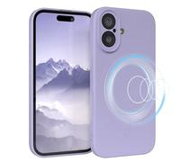 EAZY CASE - Custodia in silicone magnetica per iPhone 17 custodia in silicone viola morbido antiurto magnete custodia protettiva con protezione fotocamera sottile protettiva TPU Bumper in pastello