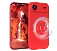 EAZY CASE - Custodia in silicone magnetica per iPhone Air, custodia in silicone rosso morbido antiurto magnetico, custodia protettiva con protezione per fotocamera sottile, cover TPU Bumper rosso