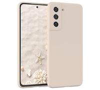 EAZY CASE - Custodia in silicone per Galaxy S21 FE 5G Custodia morbida protettiva con protezione della fotocamera Protezione sottile Premium Cover TPU Telefono Bumper in Beige