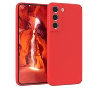 EAZY CASE - Custodia in silicone per Galaxy S22 5G Custodia morbida protettiva con protezione della fotocamera Protezione sottile Premium Cover TPU Telefono Bumper in Rosso