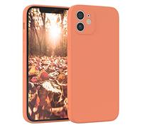 EAZY CASE - Custodia in silicone per iPhone 12 Custodia morbida protettiva con protezione della fotocamera Protezione sottile Premium Cover TPU Telefono Bumper in Arancio