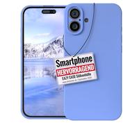 EAZY CASE - Custodia in silicone per iPhone 16 Plus, custodia in silicone blu morbida, antiurto, con protezione per la fotocamera, cover protettiva premium sottile, TPU, bumper per telefono in