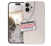 EAZY CASE - Custodia in silicone per iPhone 16 Plus, custodia in silicone grigia morbida, antiurto, con protezione per la fotocamera, custodia protettiva sottile, cover di protezione premium, TPU