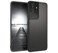 EAZY CASE Custodia in silicone per telefono compatibile con Galaxy S21 Ultra 5G cover protettiva antiurto sottile e leggera protezione dalle cadute copertura in silicone Nero