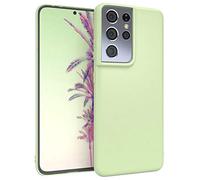 EAZY CASE Custodia in silicone per telefono compatibile con Galaxy S21 Ultra 5G cover protettiva antiurto sottile e leggera protezione dalle cadute copertura in silicone Verde