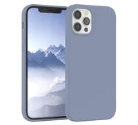 EAZY CASE custodia per cellulare in silicone premium compatibile con iPhone 12 con protezione della fotocamera e rivestimento interno custodia protettiva bumper in Blu acciaio