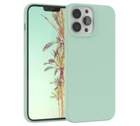 EAZY CASE custodia per cellulare in silicone premium compatibile con iPhone 13 Pro Max con protezione della fotocamera e rivestimento interno custodia protettiva bumper in Verde menta