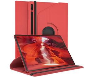 EAZY CASE - Custodia per Samsung Galaxy Tab S8 Ultra tablet Cover protettiva Smart Cover Supporto rotante Astuccio pieghevole 360° girevole con funzione stand Similpelle Rosso