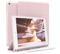 EAZY CASE - Custodia protettiva con supporto per stilo per iPad 10,2" 2019/2020/2021 Custodia Copertura per tablet Touchpen Smartcase staccabile Pieghevole Auto Sleep Wake Up in Rosa
