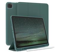 EAZY CASE - Custodia protettiva con supporto per stilo per iPad Pro 11" (2018/2020/2021/2022) Custodia Copertura per tablet Touchpen Smartcase staccabile Pieghevole Auto Sleep Wake Up in Verde notte
