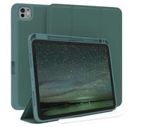 EAZY CASE - Custodia protettiva con supporto per stilo per iPad Pro 11" (2024) Custodia Copertura per tablet Touchpen Smartcase staccabile Pieghevole Auto Sleep Wake Up in Verde notte