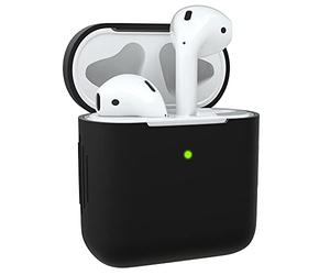 EAZY CASE - Custodia protettiva per AirPods 1 e 2 custodia in silicone nero antiurto con coperchio protettivo antigraffio custodia in silicone antiscivolo per Airpod Pro 1/2a generazione in silicone