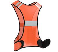 EAZY CASE Gilet catarifrangente gilet di sicurezza flessibile e regolabile gilet catarifrangente traspirante gilet riflettente ideale per aumentare la visibilità nel traffico stradale arancione fluo