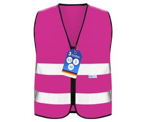 EAZY CASE Giubbotto catarifrangente per bambini, gilet di sicurezza con cerniera, con riflettori, traspirante, riflettente, per aumentare la visibilità stradale, M, rosa