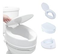 Eazy - Rialzo rialzato per WC con coperchio, extra alto, per sostituzione dell'anca, per il recupero di interventi chirurgici, per anziani disabili, adatto alla maggior parte dei servizi igienici