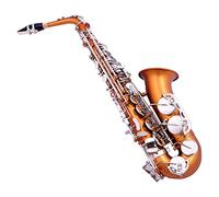 EB Alto Sassofono In Ottone Strumento Musicale Caffè E-flat Sax Con Cassa Accessori Superficie Glassata Kit principianti sax (Color : Coffee silver)