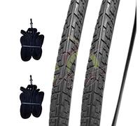 EBA28NBD KIT 2 DUE COPERTONI 28 x 1.25 + 2 DUE CAMERE D'ARIA BICI CICLO CITYBIKE NERO 700 X 32C 1 5/8 1/4 (32-622)