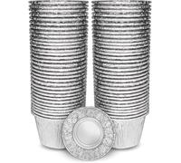 ebake Stampini Per Budini - Pacco da 50 Stampi Per Crostatine, Pirottini Alluminio da 200ml - Formine Per Crostatine per Friggitrice ad Aria - Stampini Crostatine di Budini, Muffin e Crostata