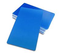 Ebamaz 50 biglietti da visita in alluminio spesso 0,45 mm, 3,4 x 2,33 cm, per incisione laser del cliente (blu, vuoti)