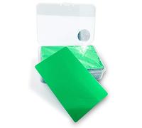 Ebamaz 50 biglietti da visita in alluminio spesso 0,45 mm, 3,4 x 2,33 cm, per incisione laser del cliente (verde, vuoto)