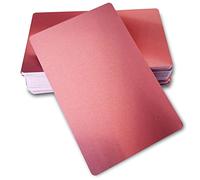 Ebamaz 50 biglietti da visita in alluminio spesso 0,45 mm, 3,4 x 2,33 cm, per incisione laser del cliente (oro rosa, vuoti)