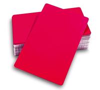 Ebamaz Biglietti da visita in alluminio spesso 0,45 mm, 50 pezzi, 3,4 x 2,13 cm, per incisione laser del cliente (rosso, vuoto)