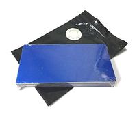 Ebamaz Fogli in alluminio anodizzato, con incisione laser, 100 x 50 mm, angoli rotondi, con adesivo (blu, vuoto, 10 pezzi)