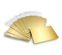 ebamaz Metallo Business Biglietti da visita in lega di alluminio anodizzato, 86 x 54 x 0,8 mm (oro, bianco, 10 pezzi)