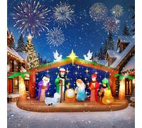 EBANKU 12FT lungo Presepe gonfiabile natalizio, decorazione natalizia gonfiabile per esterni con tema la nascita di Gesù, per feste, giardino, prato e interni