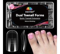 EBANKU 150 PCS Unghie Finte Nail System Dual ToeNail Form, Riutilizzabili Pedi Dual Form Kit Lunghe Quadrate Nail Form Acrilico Tips Unghie con Scala Graduata per Unghie Strumenti