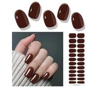 EBANKU 24 Strisce Per Unghie In Gel Semi-Indurito, Adesivi Per Unghie Al Cioccolato, Adesivi Permanenti Impermeabili Per Manicure In Salone, Perfetti Per Manicure In Salone Per Donne/Ragazze