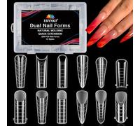EBANKU 288 PCS Unghie Finte Nail System Dual Nail Form Matte Sistema per Unghie Strumenti per Manicure per Unghie con 120 Film per Unghie French Manicure (12 stili)