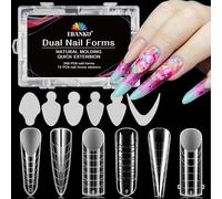 EBANKU 288 PCS Unghie Finte Nail System Dual Nail Form Matte Sistema per Unghie Strumenti per Manicure con 72 Film per Unghie French Manicure (6 stili)