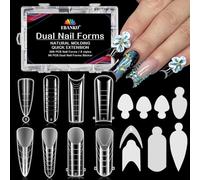 EBANKU 288PCS Unghie Finte Nail System Dual Nail Form, Riutilizzabili Nail Dual Form Kit Nail Form Acrilico Tips Unghie con 96 Film per Unghie French Manicure(8 Stili)