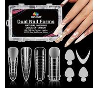 EBANKU 288PCS Unghie Finte Nail System Dual Nail Form, Riutilizzabili Nail Dual Form Kit Nail Form Acrilico Tips Unghie con 96 Film per Unghie French Manicure(4 Stili)