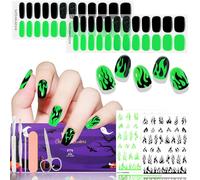 EBANKU 55P Halloween Smalto Adesivo Unghie, Strisce in Gel Adesivi Kit di Decorazione Fai Te Regalo per Ragazze, Strumento per Unghie (Tim Burton Charm)