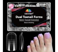 EBANKU 600 PCS Unghie Finte Nail System Dual ToeNail Form, Riutilizzabili Pedi Dual Form Kit Lunghe Quadrate Nail Form Acrilico Tips Unghie con Scala Graduata per Unghie Strumenti