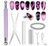 EBANKU 7PCS Cat Eye Magnete Bastone per Unghie Set, Effetto Cuore French Magnetico Stick Magnete per Unghie - Nail Art Tool Uso con Occhio del Gatto UV Gel Polish Polvere o Smalto
