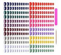 EBANKU 960 unghie finte corte colorate rotonde finte artificiali copertura completa della bara premere sulle unghie unghie finte naturali per donne e ragazze con 1 lima per unghie