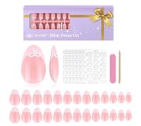 EBANKU Set di 156 unghie finte da incollare per bambini, classiche, francese, corte, copertura completa, decorazione per unghie