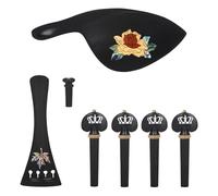 Ebano Violino Raccordi 1 Set 4/4 3/4 Violino Cordiera Endpin Tuning Pioli Violino Mentoniera Accessori Strumenti Musicali