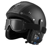 EBAYIN Casco Moto Bluetooth Casco Aperto Casco Jet Vintage 3/4 Casco Mezzo Casco Uomo Donna Casco Antiurto con Auricolare Bluetooth Casco for Scooter E Ciclomotore Omologato ECE(B,L=(59~60cm))