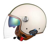 EBAYIN Casco Scooter Donna Uomo Casco Jet Vintage Casco Moto Vintage for Ciclomotore Casco da Scooter Doppia Visiera Omologato ECE, Mezzo Casco for Uomo E Donna(S,M=(57~58cm))