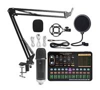 EBAYTV Kit Scheda Audio, BM800 V10XPro Mixer Scheda audio Studio Mixer audio Canto Riduzione del rumore Microfono Voce Trasmissione in diretta Telefono Registrazione computer(V10XPro Set B)