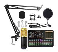 EBAYTV Kit Scheda Audio, BM800 V10XPro Mixer Scheda audio Studio Mixer audio Canto Riduzione del rumore Microfono Voce Trasmissione in diretta Telefono Registrazione computer(V10XPro Set A3)