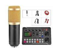 EBAYTV Kit Scheda Audio, Kit scheda audio for microfono podcast, microfono professionale a condensatore da studio e mixer audio dal vivo F998(Sound Card and Mic)