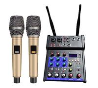 EBAYTV Kit Scheda Audio, Mixer a 4 canali con microfono wireless for computer Interfaccia console di missaggio DJ Scheda Alimentazione phantom
