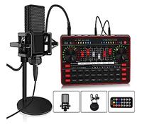 EBAYTV Kit Scheda Audio, Scheda audio Microfono Audio Cuffie USB Webcast Interfaccia scheda audio live Scheda audio USB esterna for cantare(G3 With L9 Black)