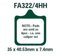 FA322/4HH PASTIGLIE SINTERIZZATE ANT EBC TRIUMPH 1050 SPEED TRIPLE ABS 2007-2008